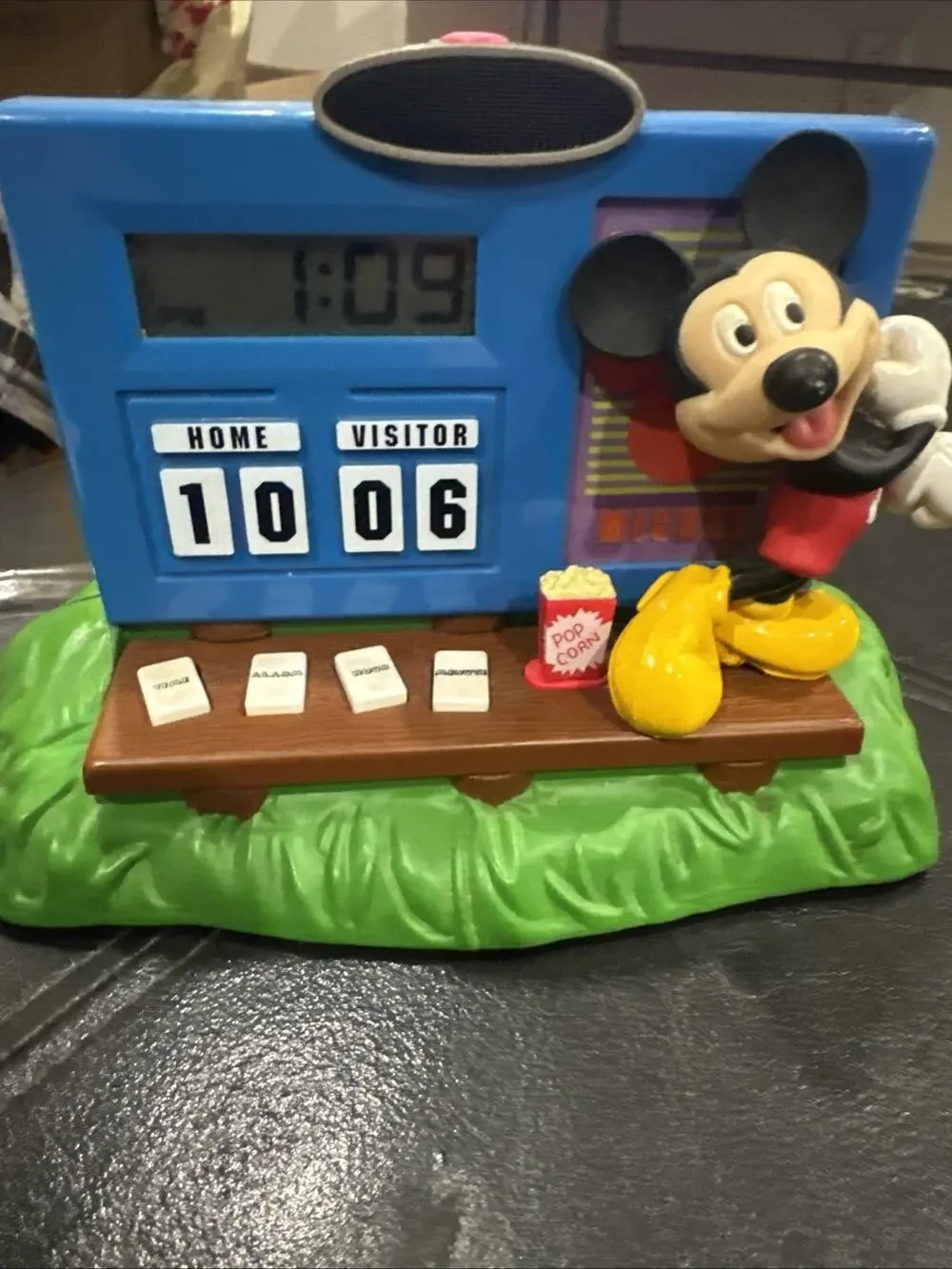 Vintage Westclox Mickey Mouse Digital Alarm Clock Disney Model: 36500 Works